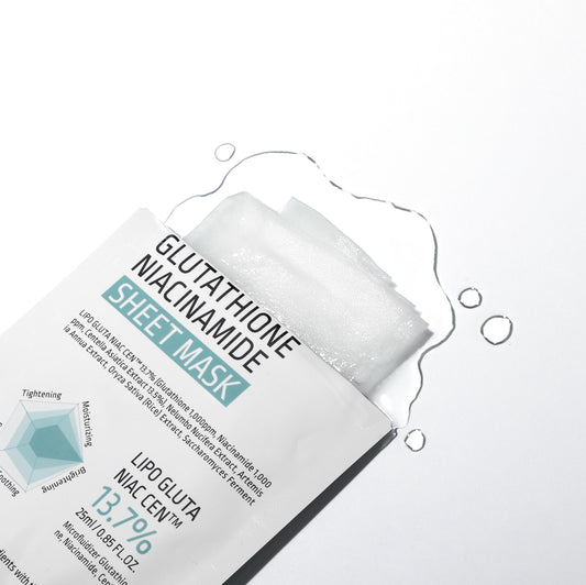 Glutathione Niacinamide Sheet Mask - glutationo ir niacinamido lakštinė veido kaukė