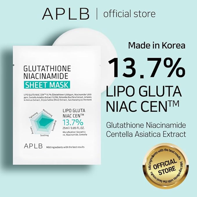 Glutathione Niacinamide Sheet Mask - glutationo ir niacinamido lakštinė veido kaukė