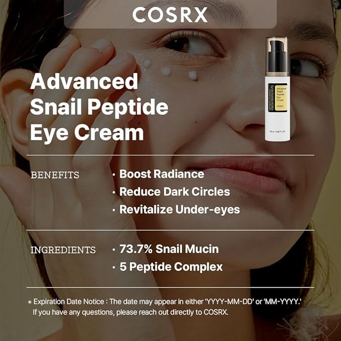 ADVANCED SNAIL PEPTIDE EYE CREAM - paakių kremas su sraigiu mucinu