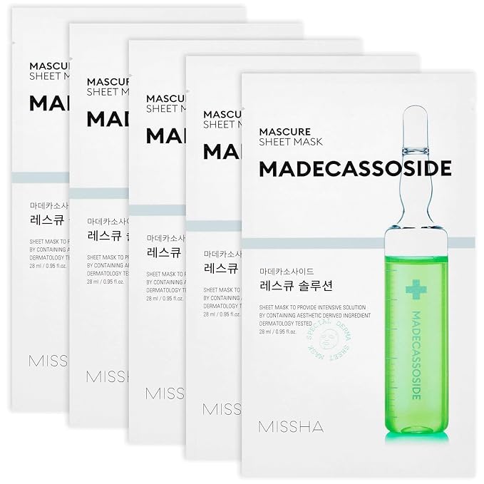 MISSHA Mascure Rescue Solution Sheet Mask 27ml - lakštinė veido kaukė su Madecassoside