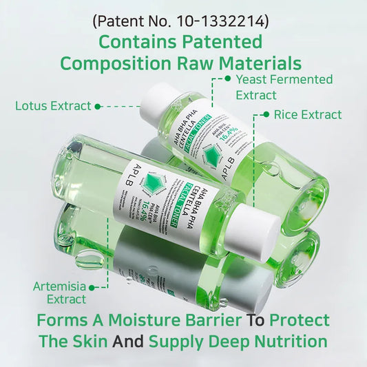 AHA BHA PHA CENTELLA FACIAL TONER - Veido Tonikas su AHA, BHA, PHA ir Centelės Ekstraktu 160ML