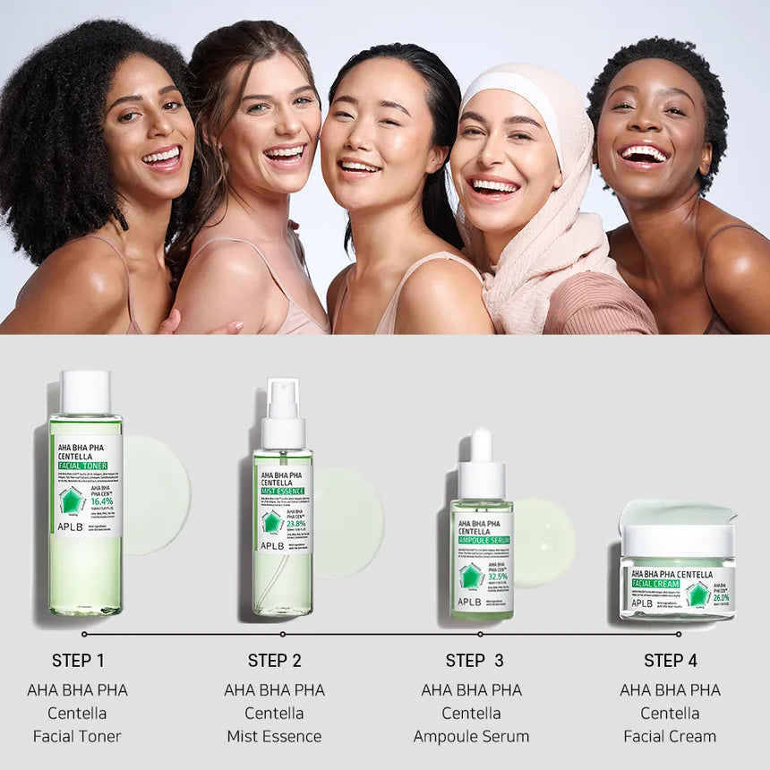 AHA BHA PHA CENTELLA FACIAL TONER - Veido Tonikas su AHA, BHA, PHA ir Centelės Ekstraktu 160ML
