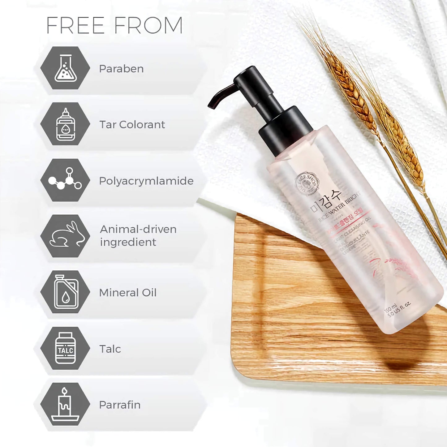 RICE WATER BRIGHT RICH CLEANSING OIL - Maitinantis ir švelnus valomasis aliejus su ryžių vandeniu 🌾