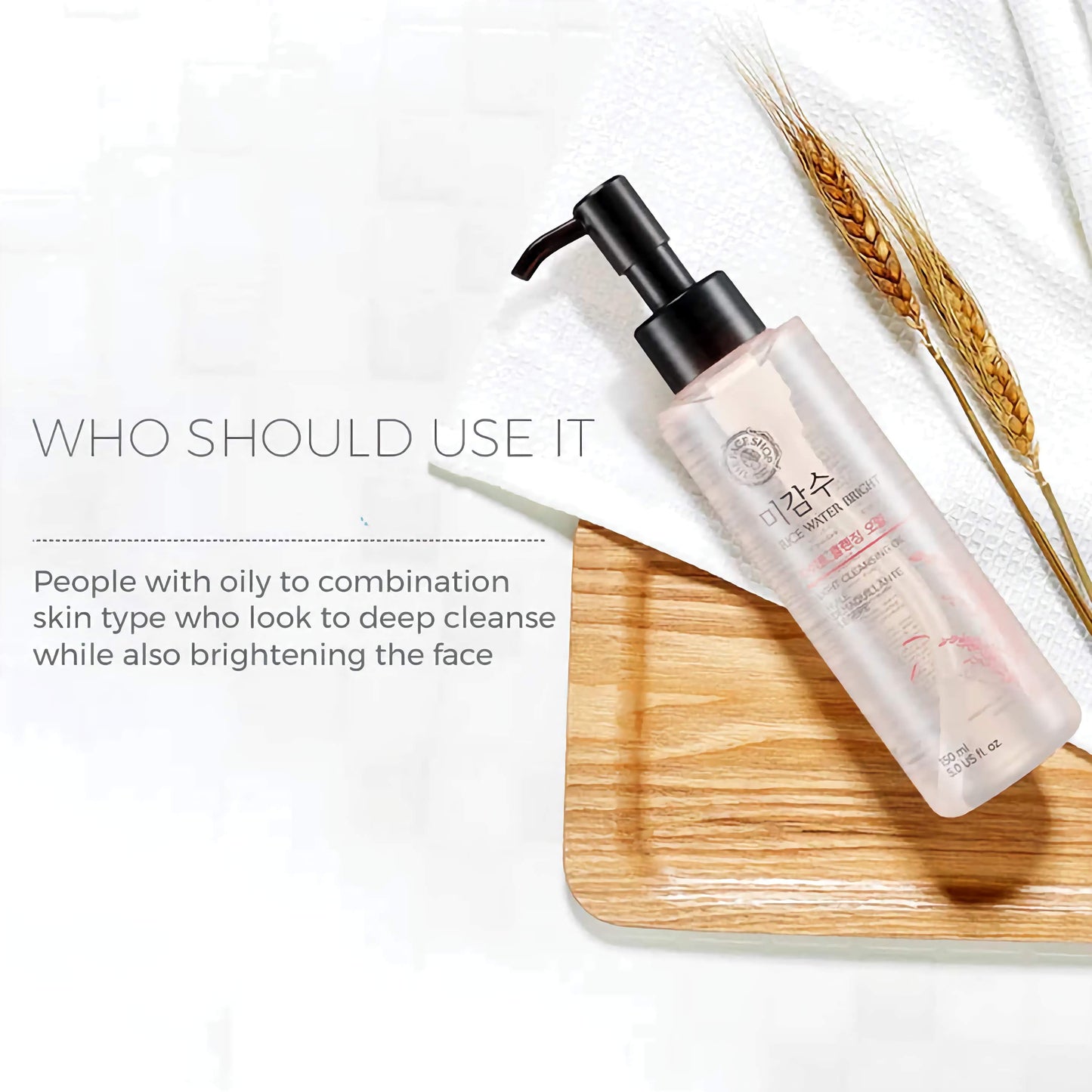 RICE WATER BRIGHT RICH CLEANSING OIL - Maitinantis ir švelnus valomasis aliejus su ryžių vandeniu 🌾