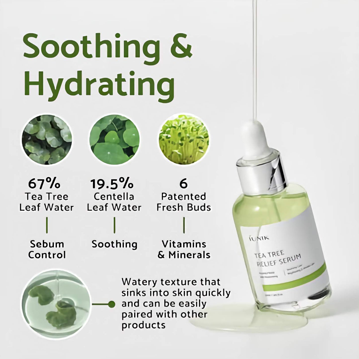 IUNIK - TEA TREE RELIEF SERUM - raminantis arbatmedžio serumas