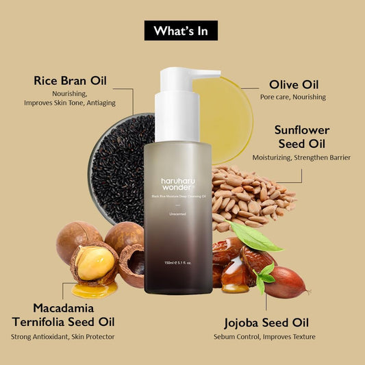 Haruharu Wonder Black Rice Moisture Deep Cleansing Oil