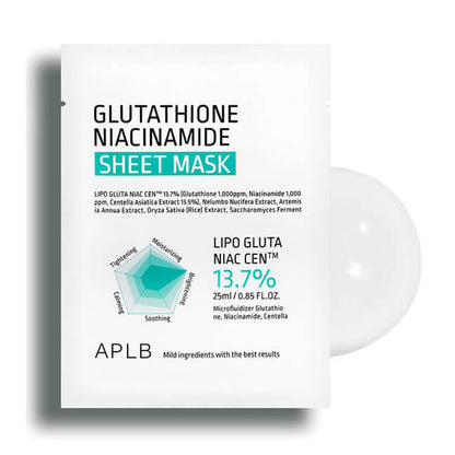 Glutathione Niacinamide Sheet Mask - glutationo ir niacinamido lakštinė veido kaukė