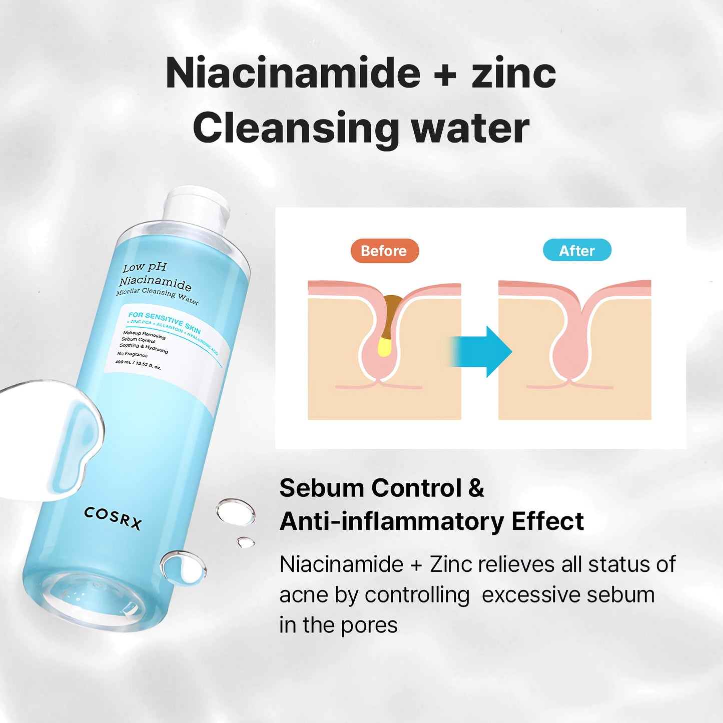 COSRX - LOW PH NIACINAMIDE MICELLAR CLEANSING WATER