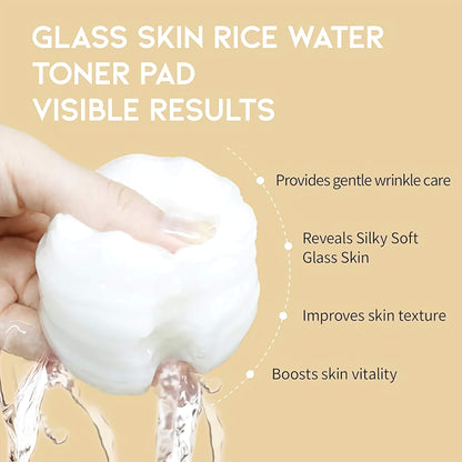 GLASS SKIN RICE WATER TONER PAD - Tonerio pagalvėlės su ryžių vandeniu