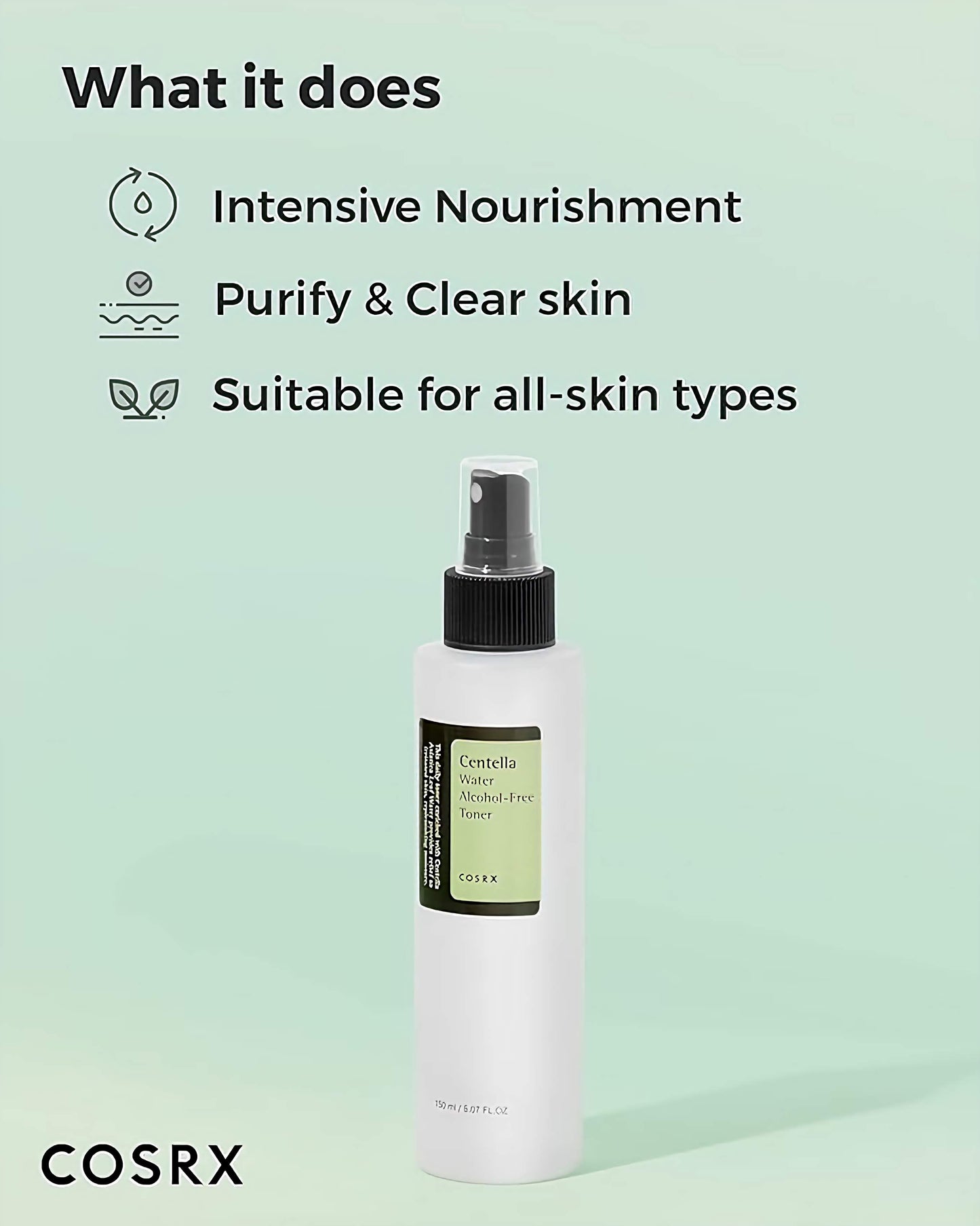 CENTELLA WATER ALCOHOL-FREE TONER – raminantis ir drėkinantis veido tonikas
