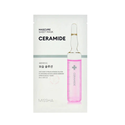 Mascure Moisture Barrier solution sheet mask - odos barjerą atkurianti lakštinė kaukė su keramidu